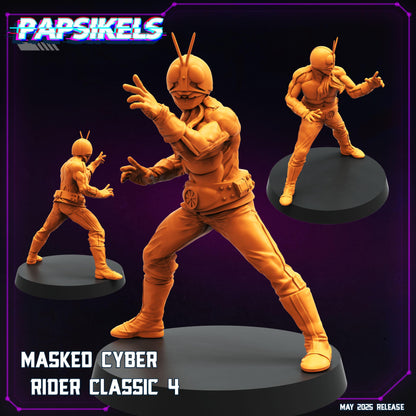 Masked Cyber Ryder -  Resin Miniature - Tabletop  miniature - Fantasy Miniature - 32mm - D&D -  Sci-fi Miniature- Papsikel