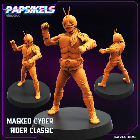 Masked Cyber Ryder - Resin Miniature - Tabletop miniature - Fantasy Miniature - 32mm - D&D - Sci-fi Miniature- Papsikel