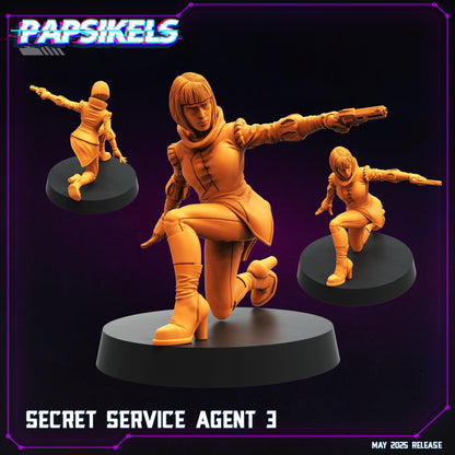 Secret service Agents -  Resin Miniature - Tabletop  miniature - Fantasy Miniature - 32mm - D&D -  Sci-fi Miniature- Papsikel