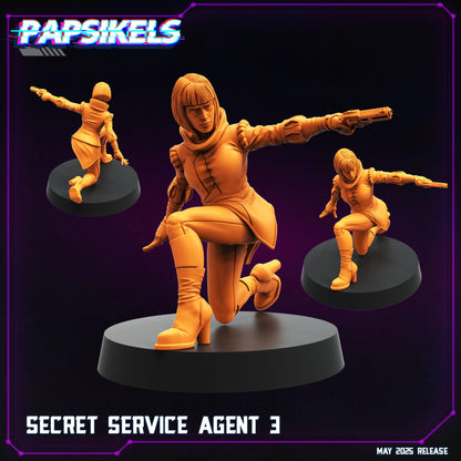 Secret service Agents - Resin Miniature - Tabletop miniature - Fantasy Miniature - 32mm - D&D - Sci-fi Miniature- Papsikel