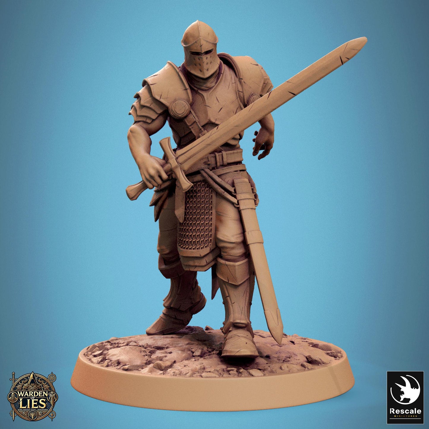 Knights of Valour 2  - Hollowed -  Resin Miniature - Tabletop  miniature - Fantasy Miniature - 32mm - D&D -  Sci-fi Miniature - Rescale DnD