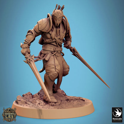 Moon Elf Sentinels - Hollowed - Resin Miniature - Tabletop miniature - Fantasy Miniature - 32mm - D&D - Sci-fi Miniature - Rescale DnD