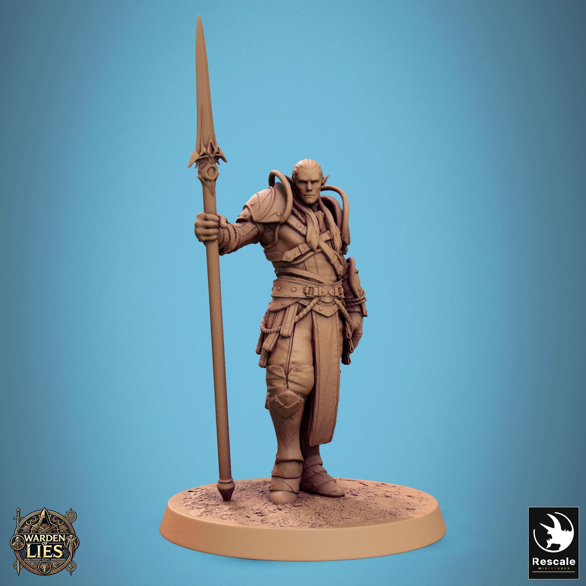 Moon Elf Sentinels 3 - Hollowed - Resin Miniature - Tabletop miniature - Fantasy Miniature - 32mm - D&D - Sci-fi Miniature - Rescale DnD