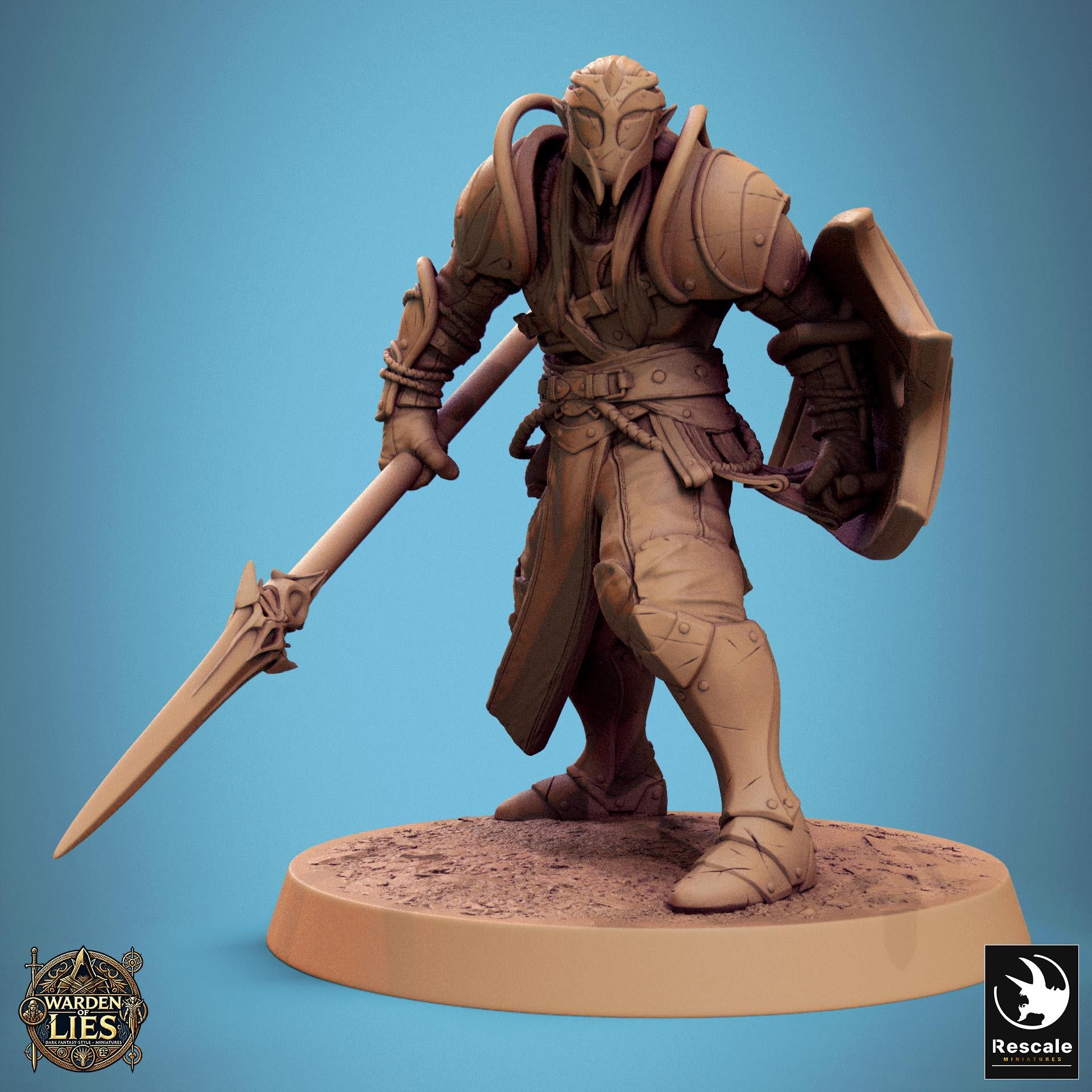 Moon Elf Sentinels 3 - Hollowed - Resin Miniature - Tabletop miniature - Fantasy Miniature - 32mm - D&D - Sci-fi Miniature - Rescale DnD