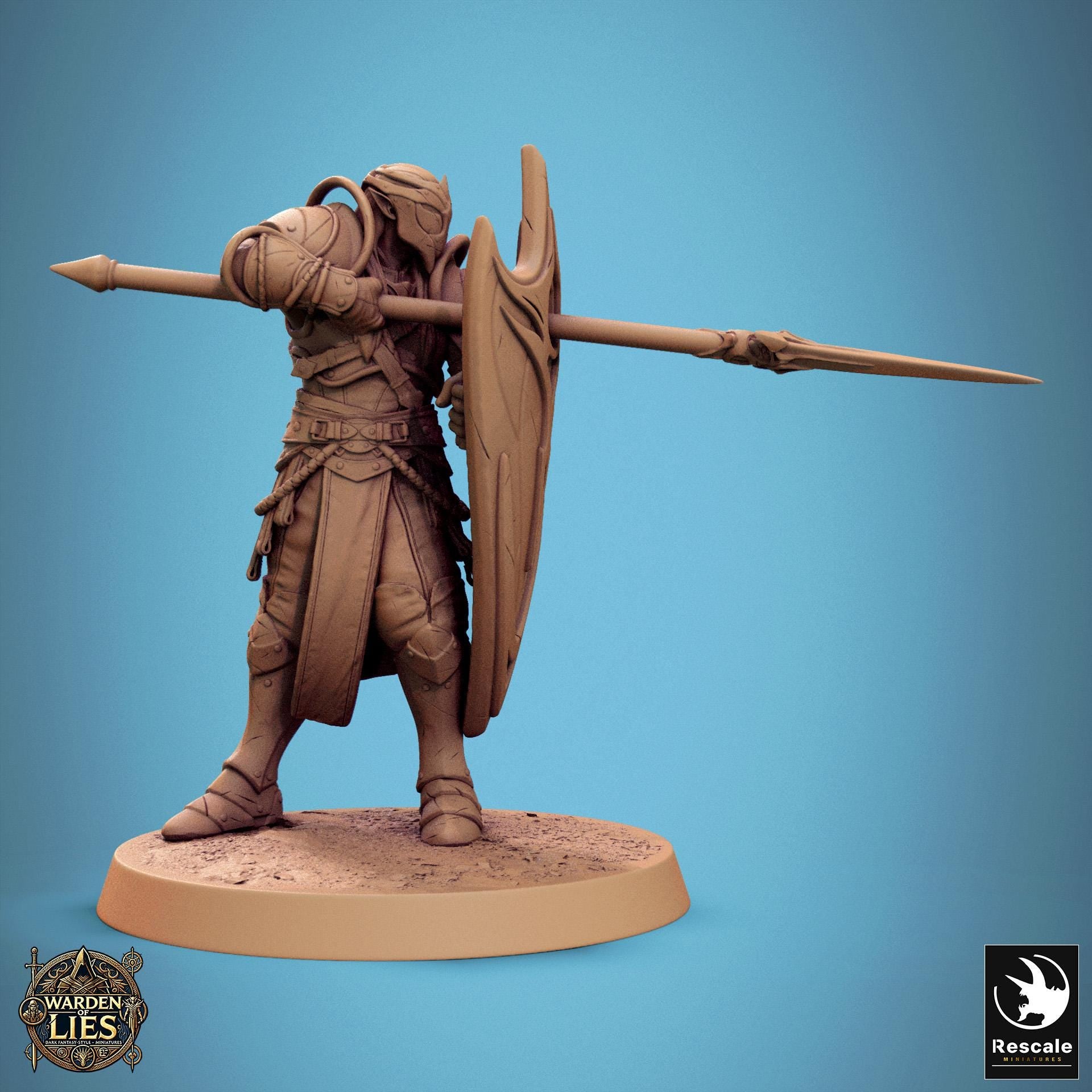 Moon Elf Sentinels 2 - Hollowed - Resin Miniature - Tabletop miniature - Fantasy Miniature - 32mm - D&D - Sci-fi Miniature - Rescale DnD