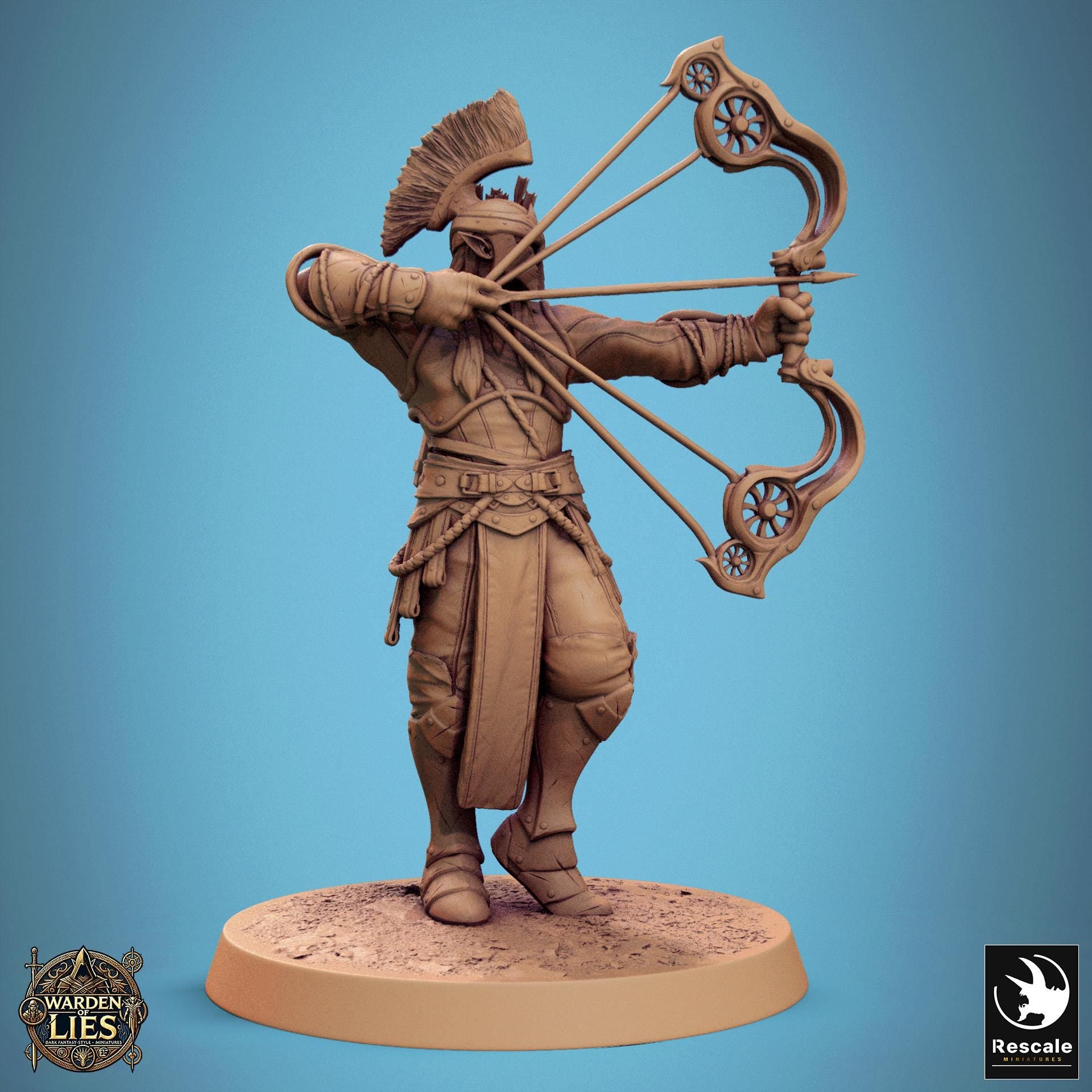 Moon Elf Sentinels 3 - Hollowed - Resin Miniature - Tabletop miniature - Fantasy Miniature - 32mm - D&D - Sci-fi Miniature - Rescale DnD