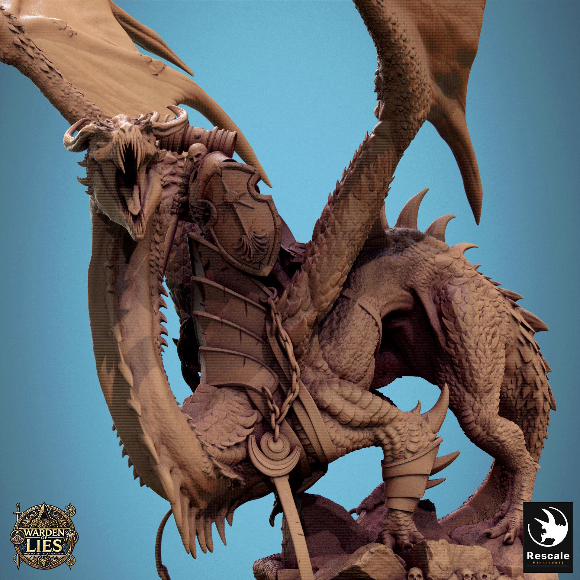Thorn Dragon - Hollowed - Resin Miniature - Tabletop miniature - Fantasy Miniature - 32mm - D&D - Sci-fi Miniature - DnD