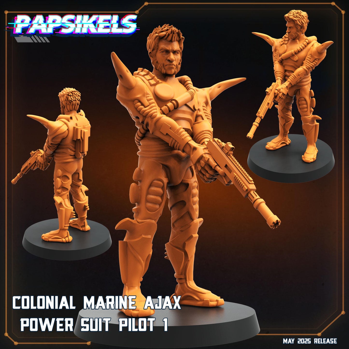 Colonial Marine ajax pilots - Resin Miniature - Tabletop miniature - Fantasy Miniature - 32mm - D&D - Sci-fi Miniature- Papsikel