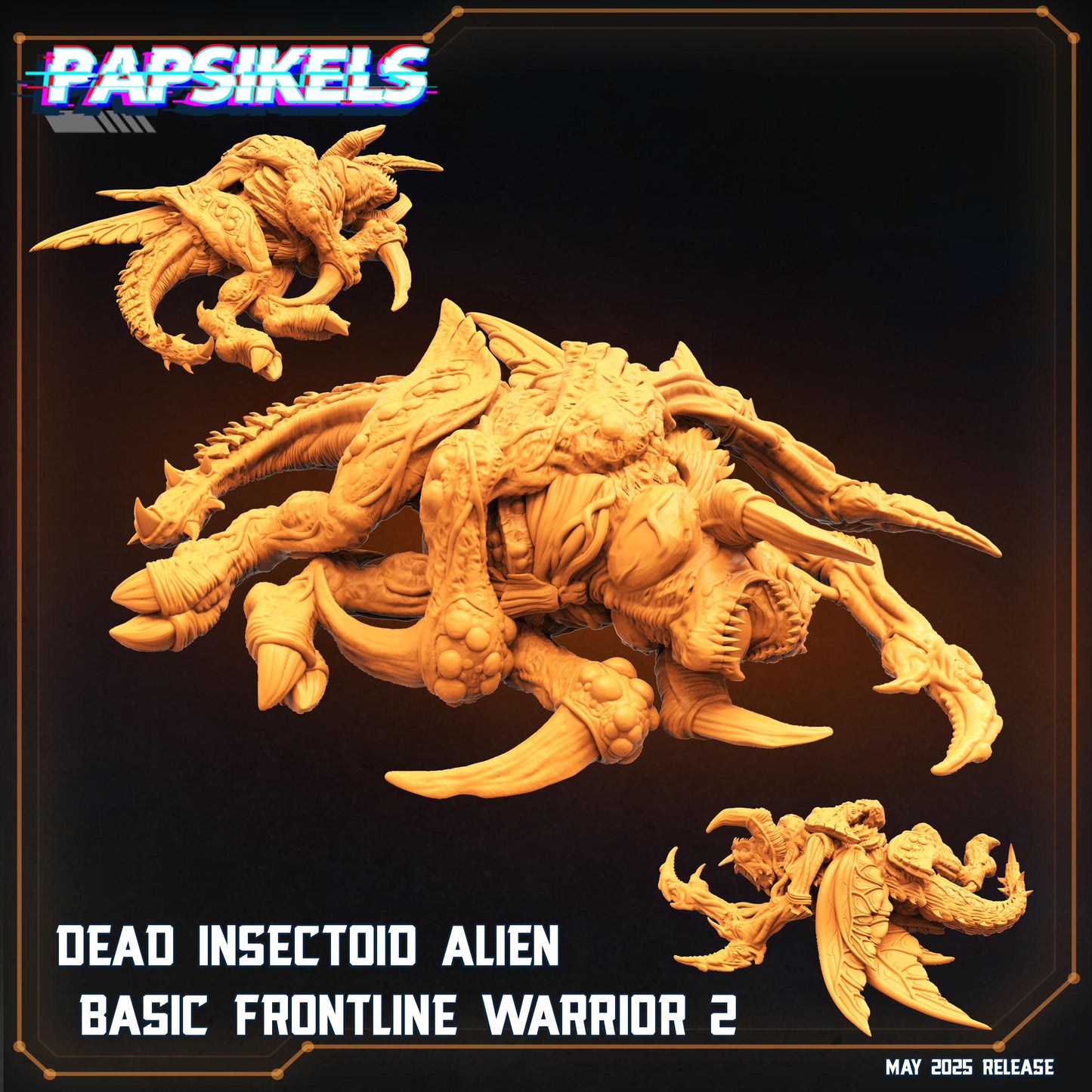 Dead Insectoids -  Resin Miniature - Tabletop  miniature - Fantasy Miniature - 32mm - D&D -  Sci-fi Miniature- Papsikel