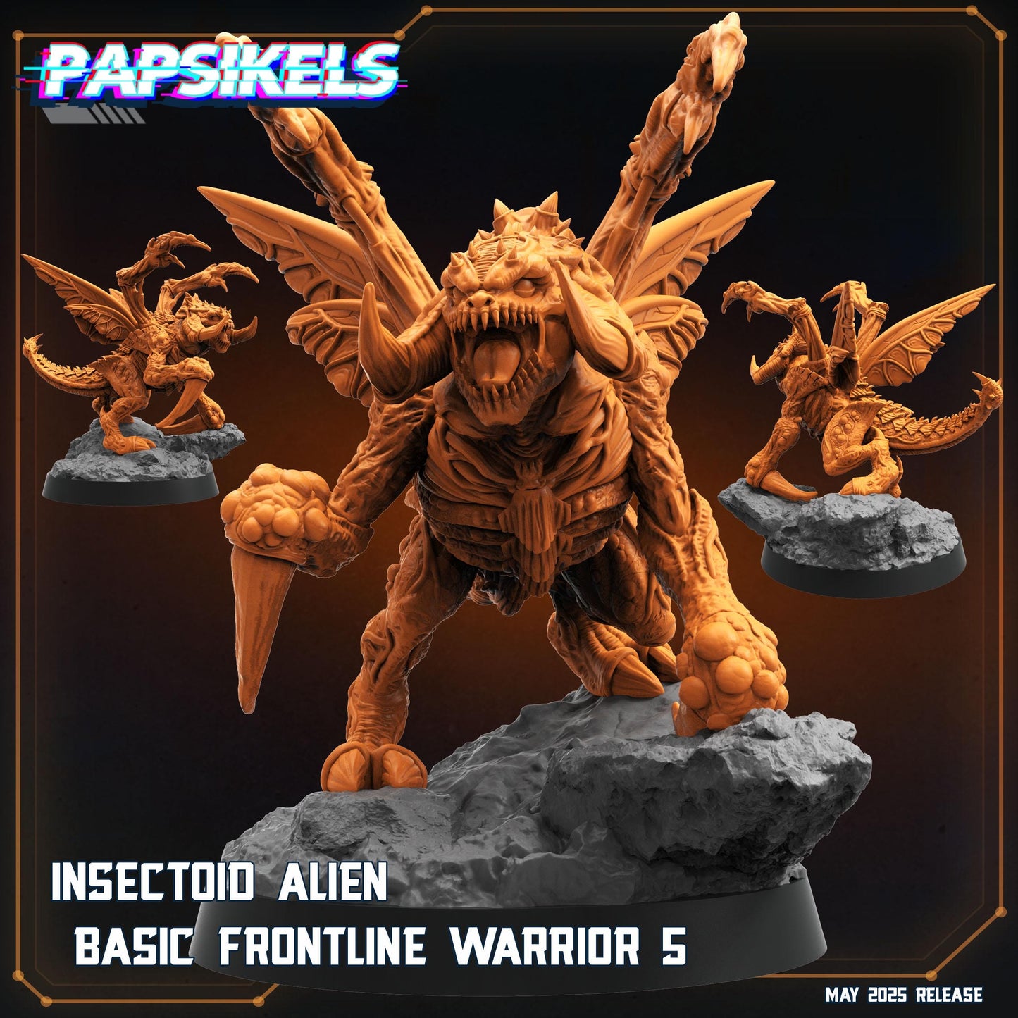 Insectoid alien frontline warrior - Resin Miniature - Tabletop miniature - Fantasy Miniature - 32mm - D&D - Sci-fi Miniature- Papsikel