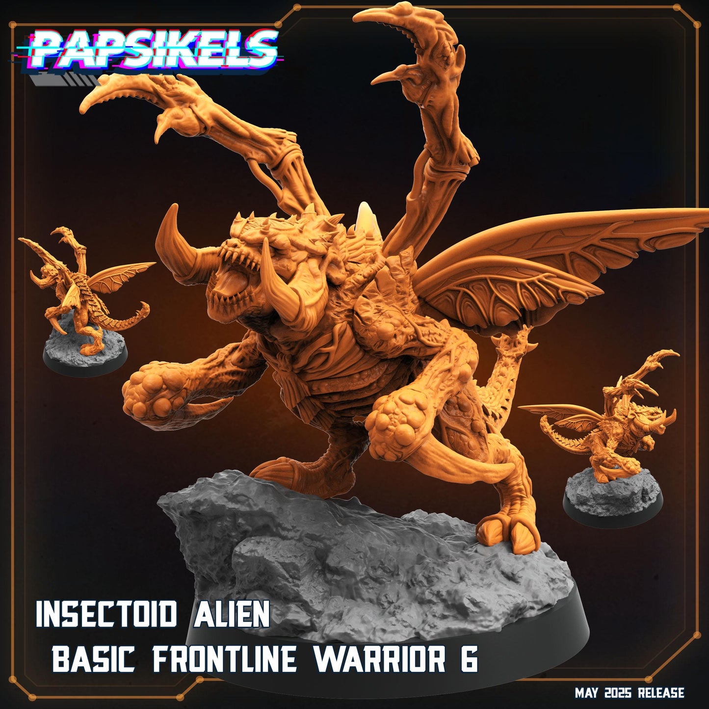 Insectoid alien frontline warrior -  Resin Miniature - Tabletop  miniature - Fantasy Miniature - 32mm - D&D -  Sci-fi Miniature- Papsikel