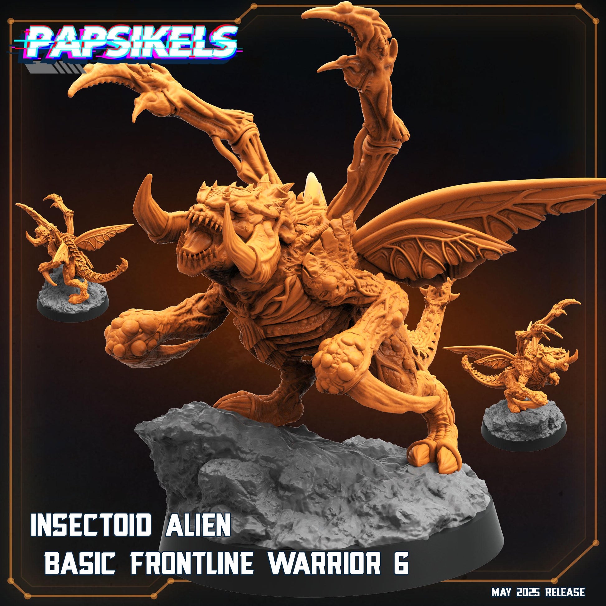 Insectoid alien frontline warrior - Resin Miniature - Tabletop miniature - Fantasy Miniature - 32mm - D&D - Sci-fi Miniature- Papsikel