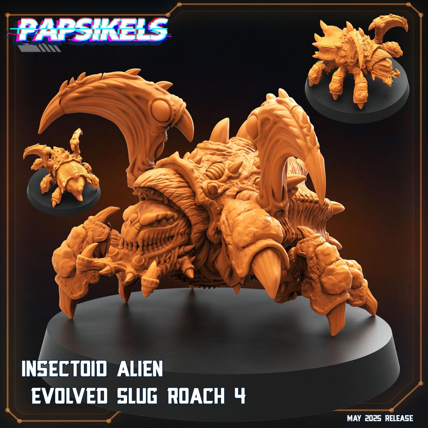 Insectoid alien evolved slug -  Resin Miniature - Tabletop  miniature - Fantasy Miniature - 32mm - D&D -  Sci-fi Miniature- Papsikel