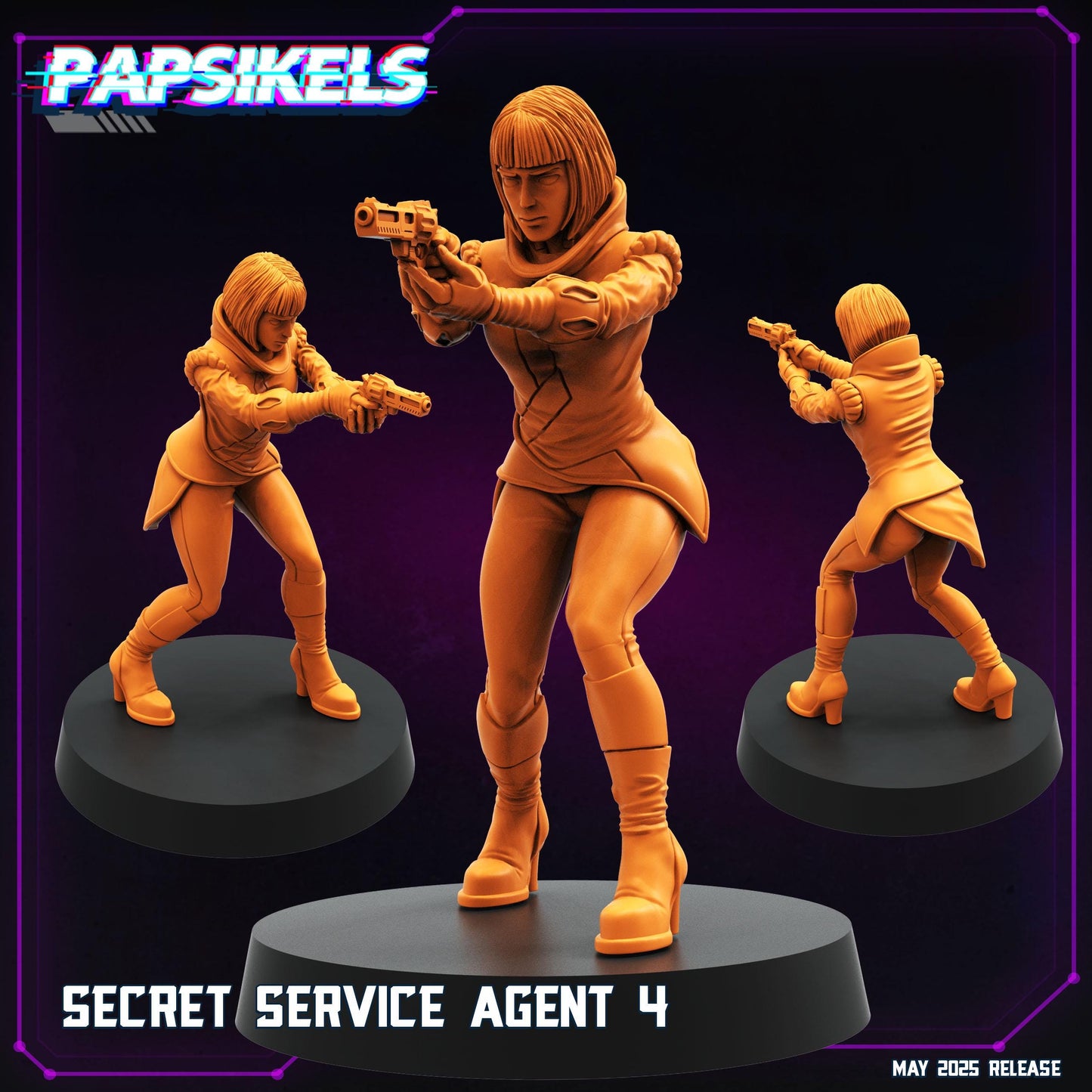 Secret service Agents -  Resin Miniature - Tabletop  miniature - Fantasy Miniature - 32mm - D&D -  Sci-fi Miniature- Papsikel