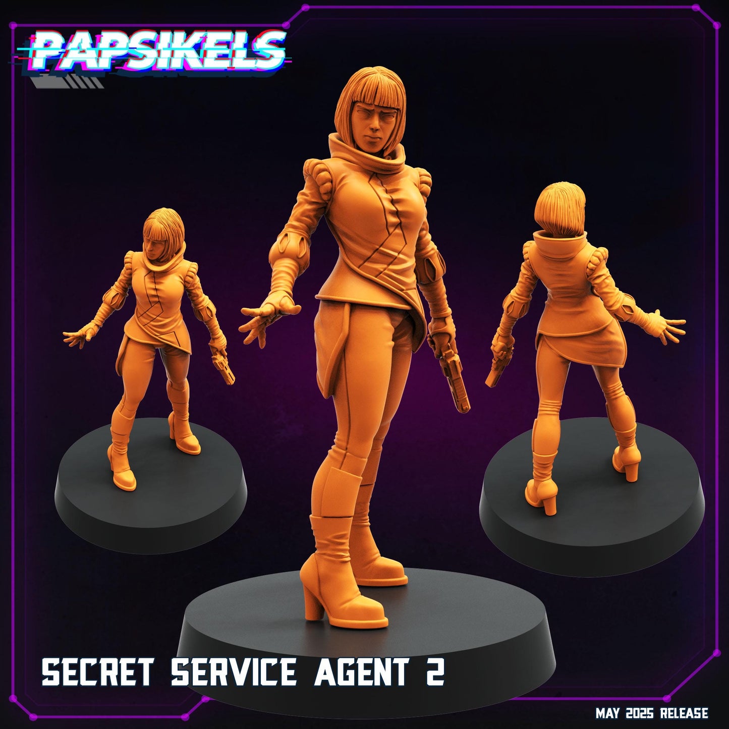 Secret service Agents -  Resin Miniature - Tabletop  miniature - Fantasy Miniature - 32mm - D&D -  Sci-fi Miniature- Papsikel