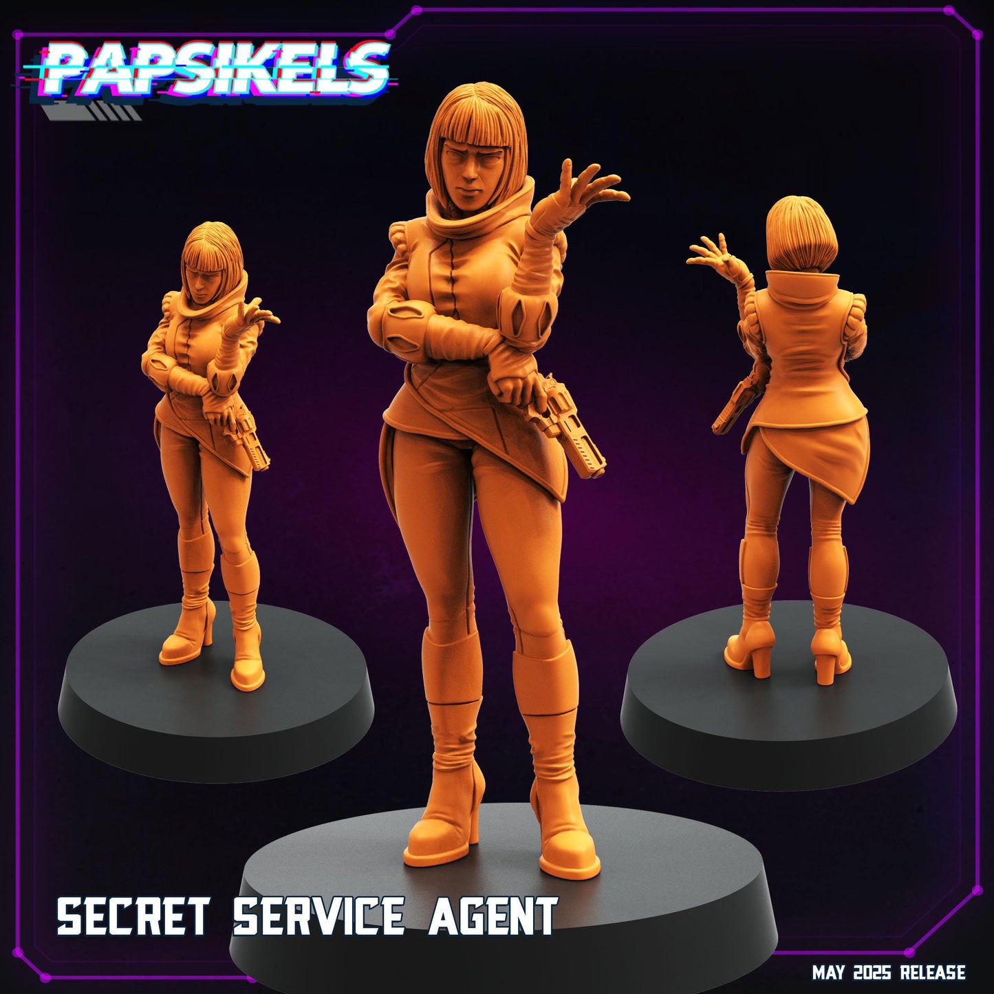 Secret service Agents - Resin Miniature - Tabletop miniature - Fantasy Miniature - 32mm - D&D - Sci-fi Miniature- Papsikel