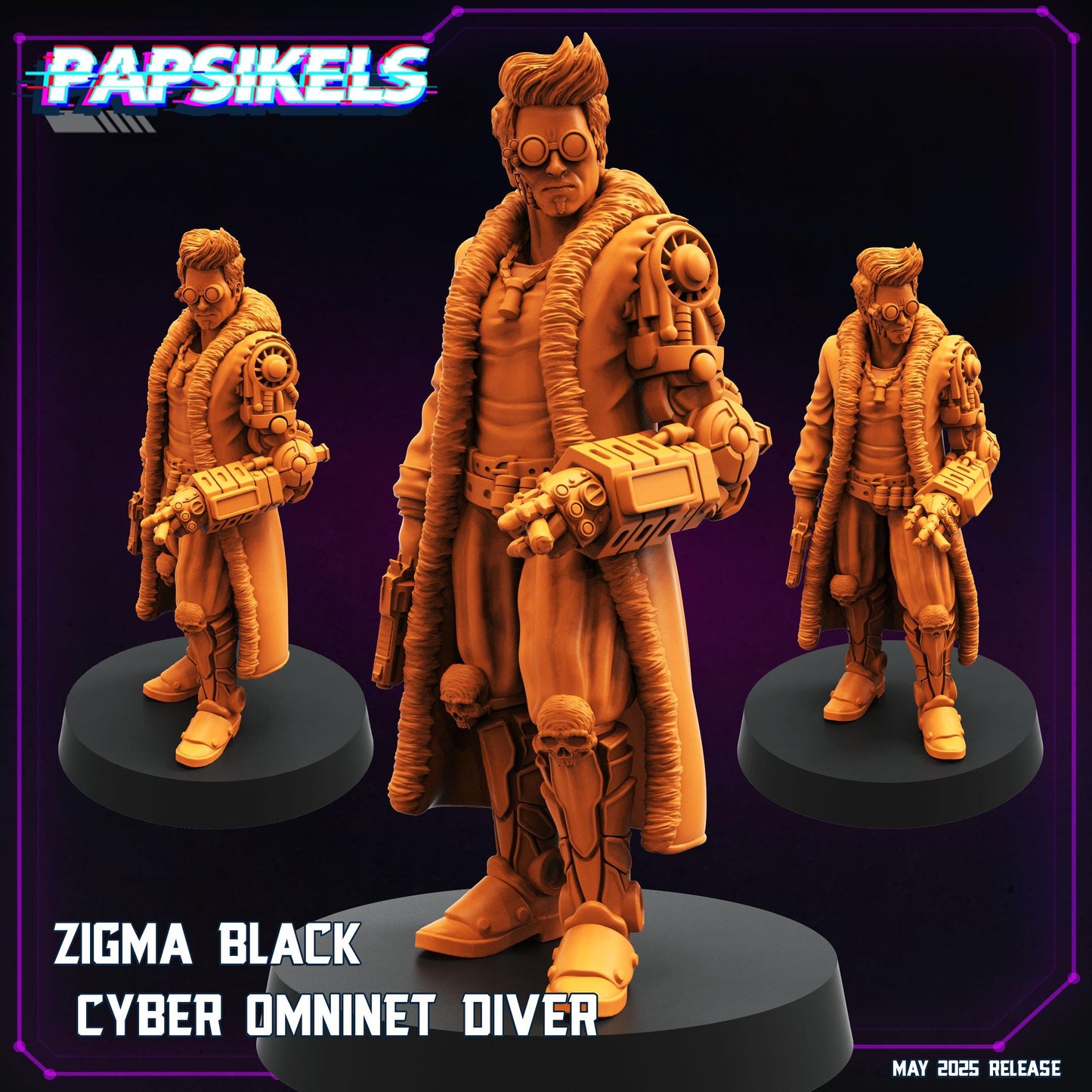 Zigma Black -  Resin Miniature - Tabletop  miniature - Fantasy Miniature - 32mm - D&D -  Sci-fi Miniature- Papsikel