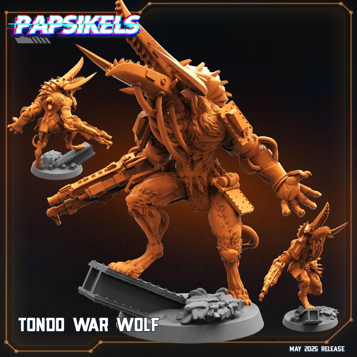 Tondo War Wolf -  Resin Miniature - Tabletop  miniature - Fantasy Miniature - 32mm - D&D -  Sci-fi Miniature- Papsikel