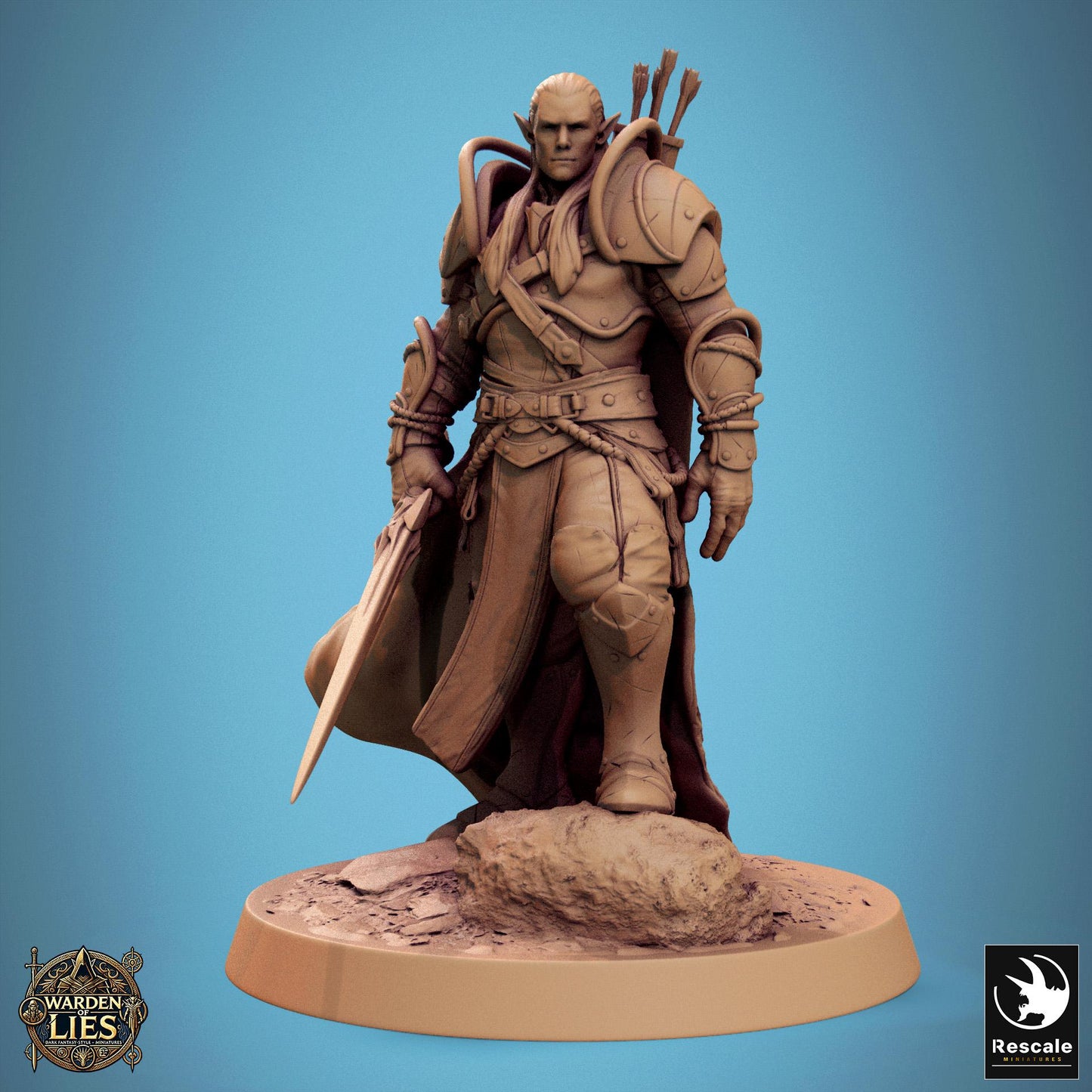 Moon Elf Sentinels - Hollowed - Resin Miniature - Tabletop miniature - Fantasy Miniature - 32mm - D&D - Sci-fi Miniature - Rescale DnD