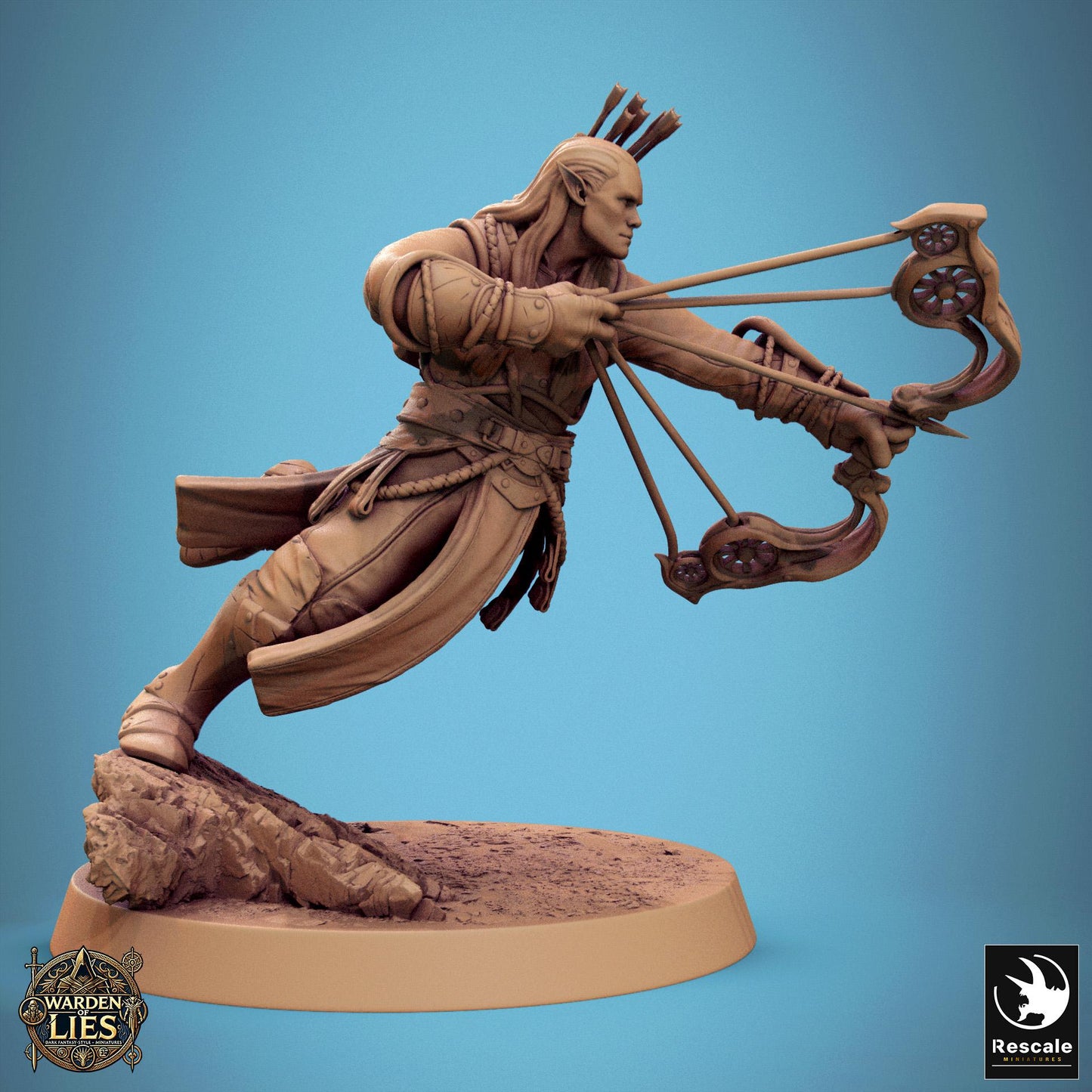 Moon Elf Sentinels 3 - Hollowed - Resin Miniature - Tabletop miniature - Fantasy Miniature - 32mm - D&D - Sci-fi Miniature - Rescale DnD