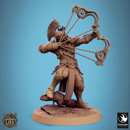 Moon Elf Sentinels 3  - Hollowed -  Resin Miniature - Tabletop  miniature - Fantasy Miniature - 32mm - D&D -  Sci-fi Miniature - Rescale DnD