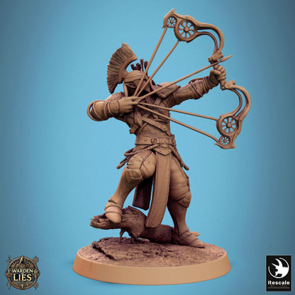 Moon Elf Sentinels 3 - Hollowed - Resin Miniature - Tabletop miniature - Fantasy Miniature - 32mm - D&D - Sci-fi Miniature - Rescale DnD