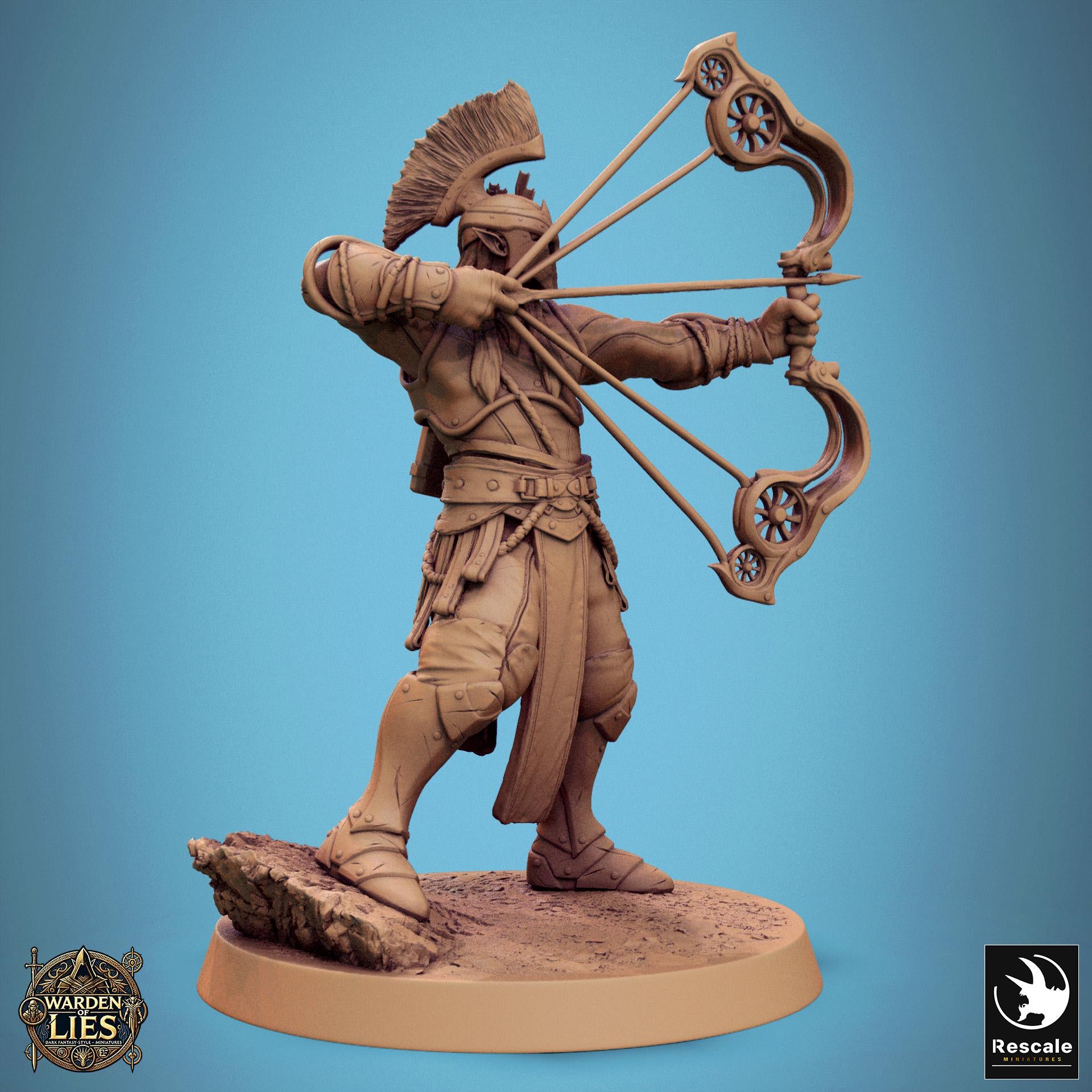 Moon Elf Sentinels 3 - Hollowed - Resin Miniature - Tabletop miniature - Fantasy Miniature - 32mm - D&D - Sci-fi Miniature - Rescale DnD