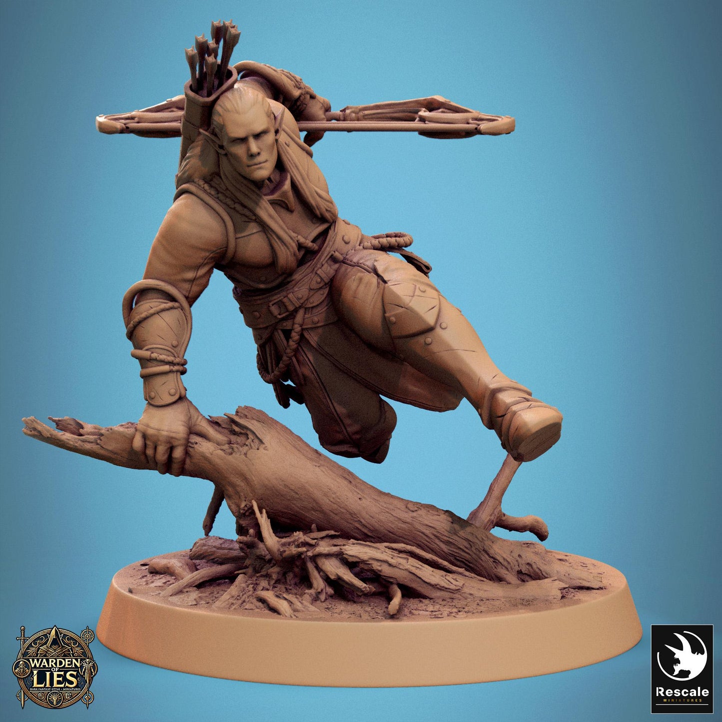 Moon Elf Sentinels 3 - Hollowed - Resin Miniature - Tabletop miniature - Fantasy Miniature - 32mm - D&D - Sci-fi Miniature - Rescale DnD