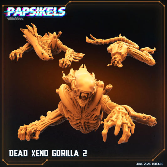 Dead Xeno Gorillas - Resin Miniature - Tabletop miniature - Fantasy Miniature - 32mm - D&D - Sci-fi Miniature- Papsikel
