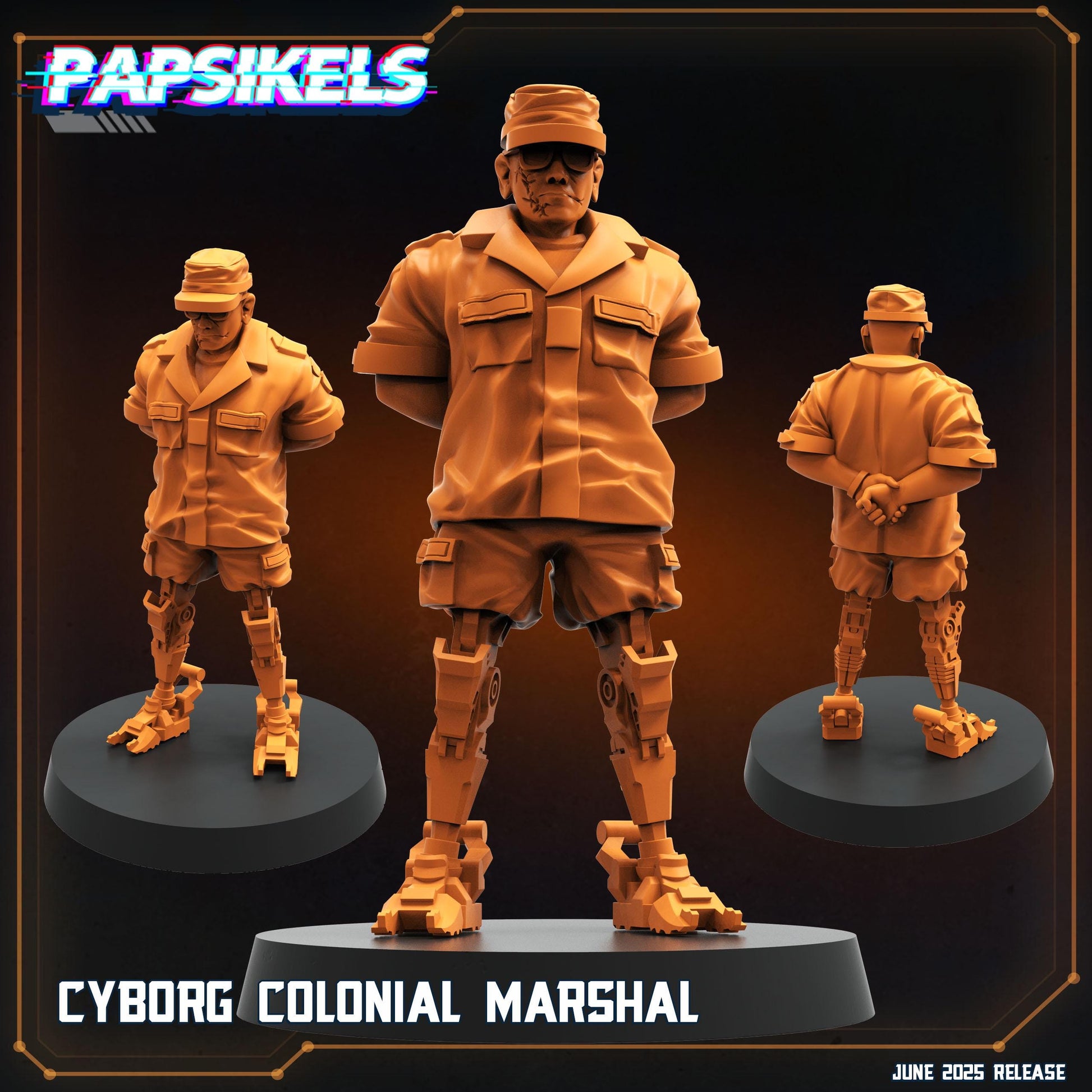 Cyborgs colonial marshals - Resin Miniature - Tabletop miniature - Fantasy Miniature - 32mm - D&D - Sci-fi Miniature- Papsikel