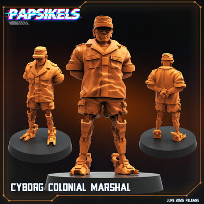 Cyborgs colonial marshals - Resin Miniature - Tabletop miniature - Fantasy Miniature - 32mm - D&D - Sci-fi Miniature- Papsikel