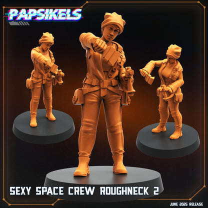 Sexy space crew - Resin Miniature - Tabletop miniature - Fantasy Miniature - 32mm - D&D - Sci-fi Miniature- Papsikel