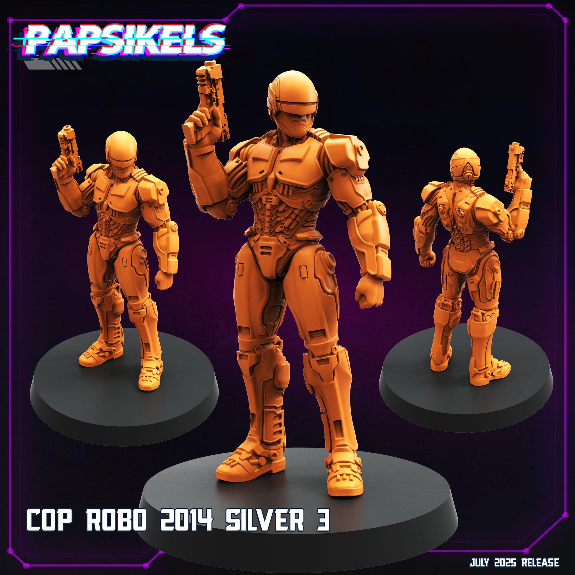 Cop Robo - Resin Miniature - Tabletop miniature - Fantasy Miniature - 32mm - D&D - Sci-fi Miniature - Papsikel
