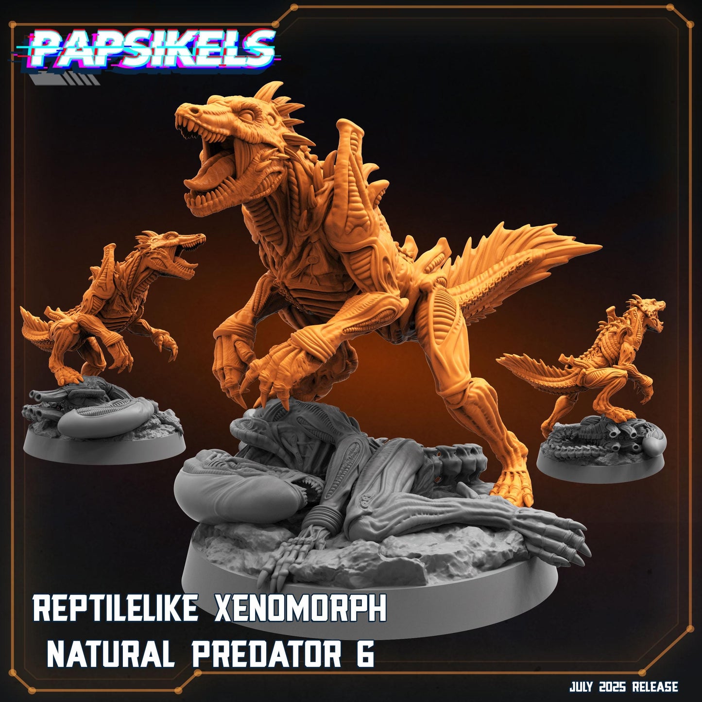 Xenomorph Predators - Resin Miniature - Tabletop miniature - Fantasy Miniature - 32mm - D&D - Sci-fi Miniature - Papsikel
