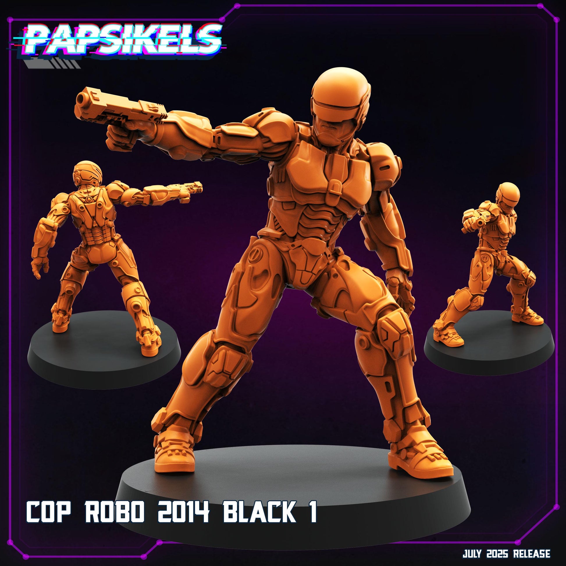 Cop Robo - Resin Miniature - Tabletop miniature - Fantasy Miniature - 32mm - D&D - Sci-fi Miniature - Papsikel