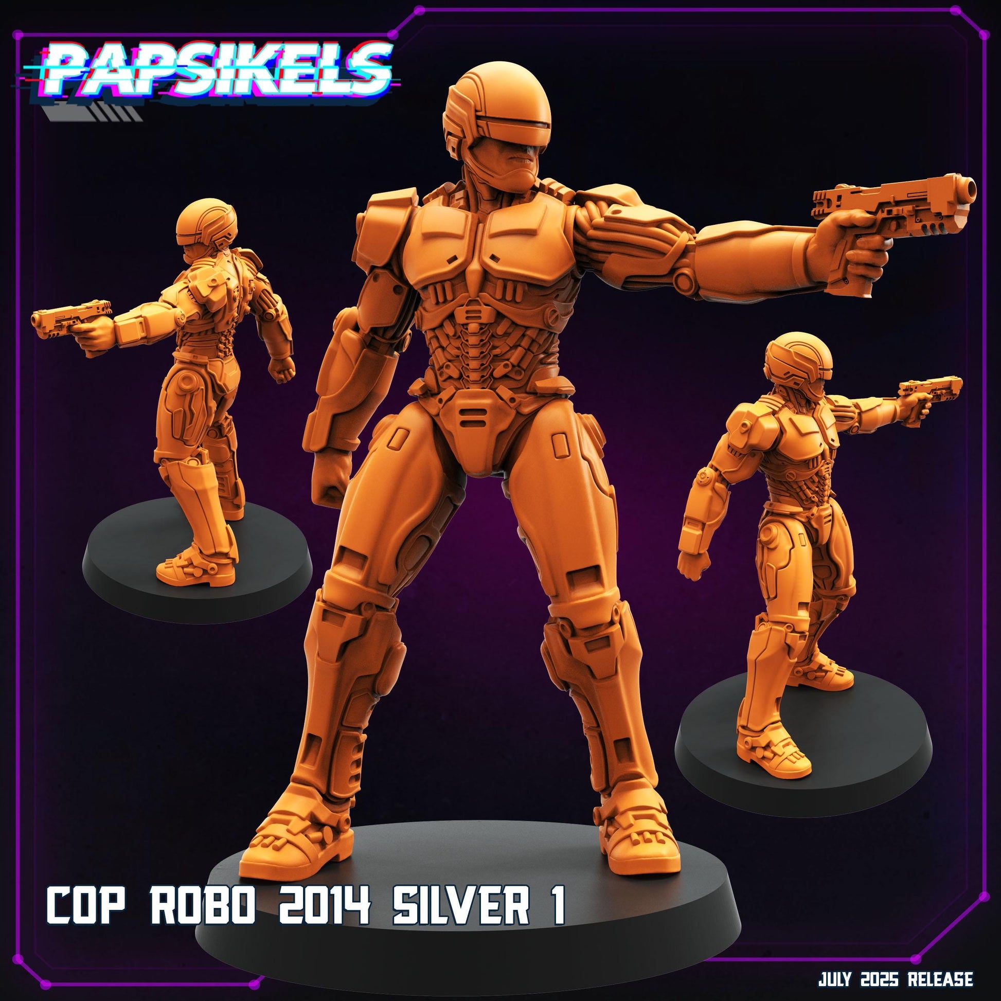 Cop Robo - Resin Miniature - Tabletop miniature - Fantasy Miniature - 32mm - D&D - Sci-fi Miniature - Papsikel