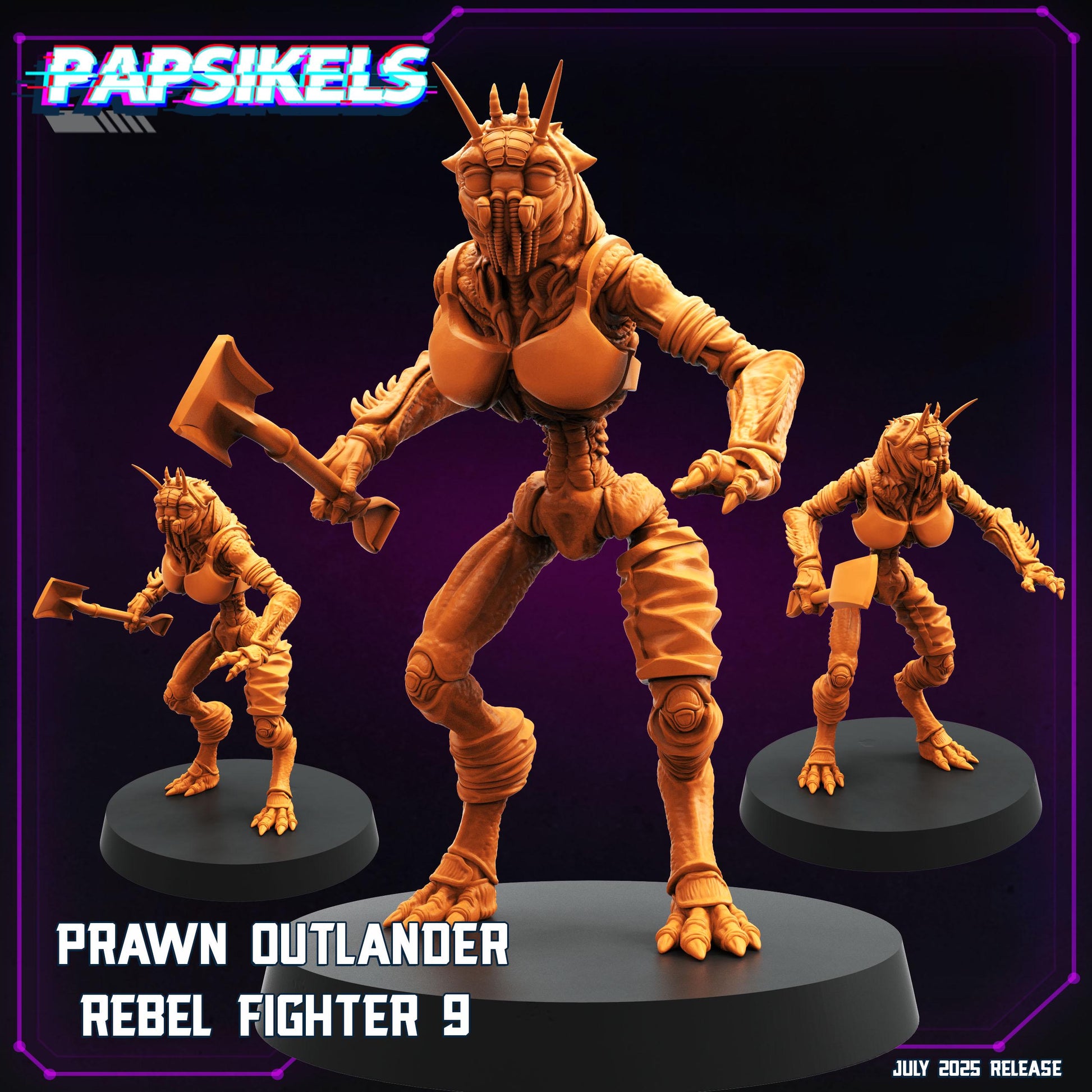 Prawn Outlander - Resin Miniature - Tabletop miniature - Fantasy Miniature - 32mm - D&D - Sci-fi Miniature - Papsikel