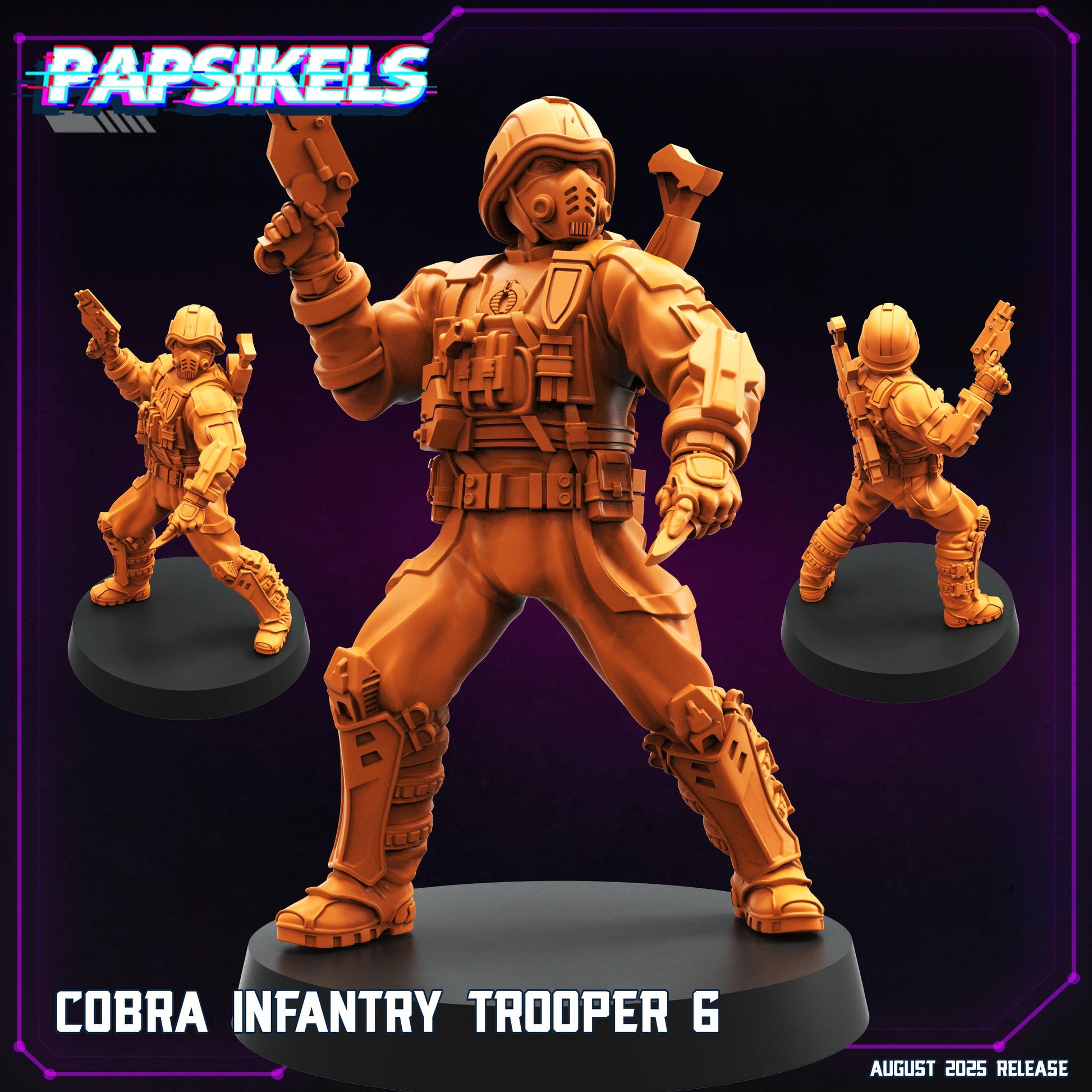 Cobra Infantry Troopers - Resin Miniature - Tabletop miniature - Fantasy Miniature - 32mm - D&D - Sci-fi Miniature - Papsikel