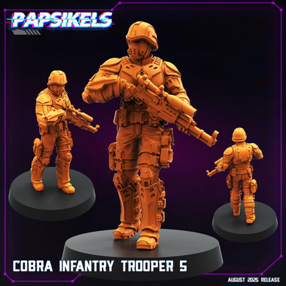 Cobra Infantry Troopers - Resin Miniature - Tabletop miniature - Fantasy Miniature - 32mm - D&D - Sci-fi Miniature - Papsikel