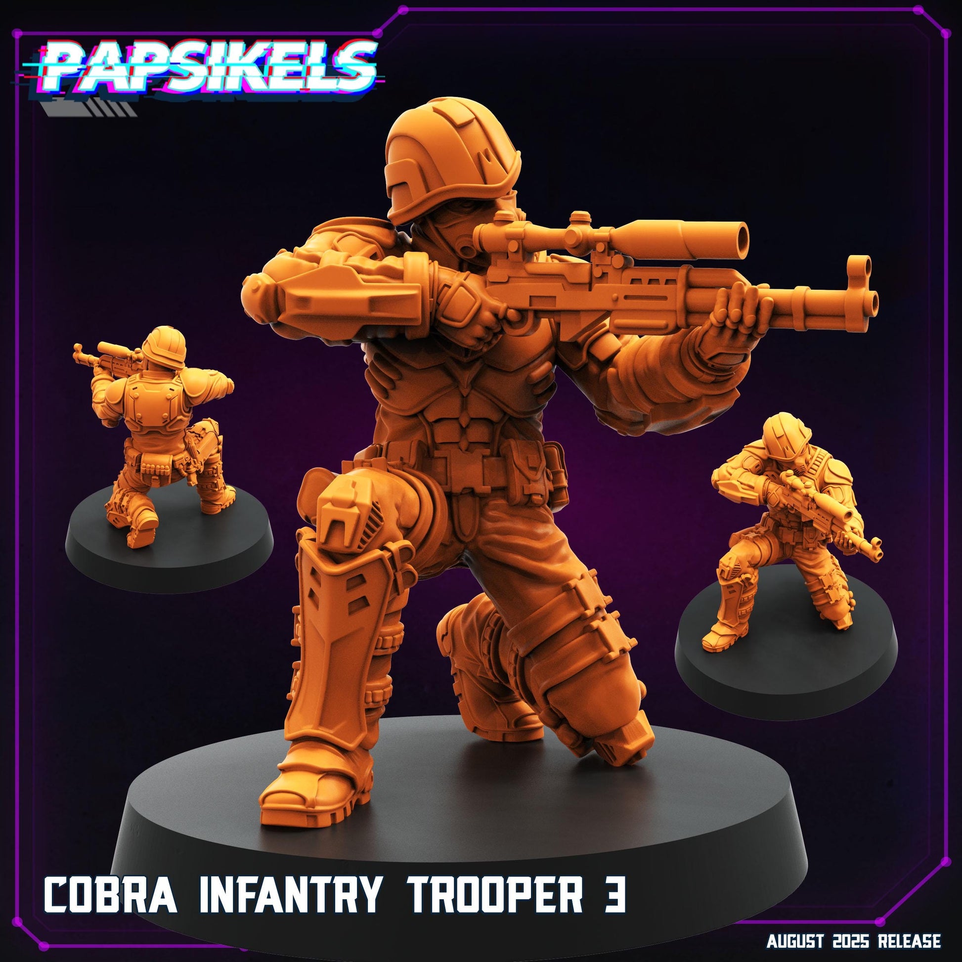 Cobra Infantry Troopers - Resin Miniature - Tabletop miniature - Fantasy Miniature - 32mm - D&D - Sci-fi Miniature - Papsikel