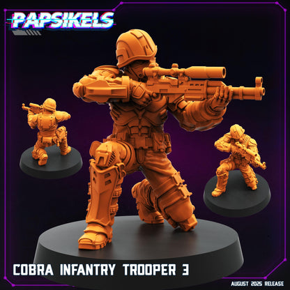 Cobra Infantry Troopers - Resin Miniature - Tabletop miniature - Fantasy Miniature - 32mm - D&D - Sci-fi Miniature - Papsikel
