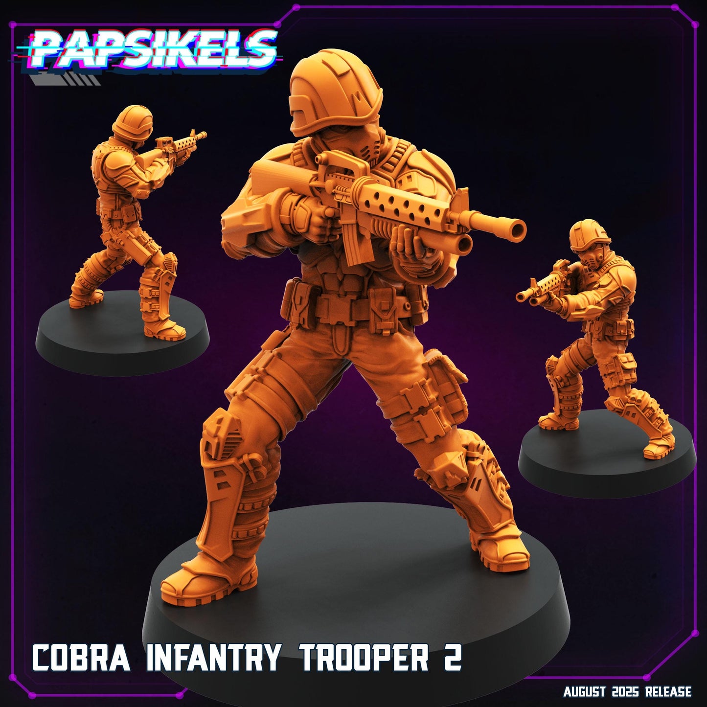 Cobra Infantry Troopers - Resin Miniature - Tabletop miniature - Fantasy Miniature - 32mm - D&D - Sci-fi Miniature - Papsikel