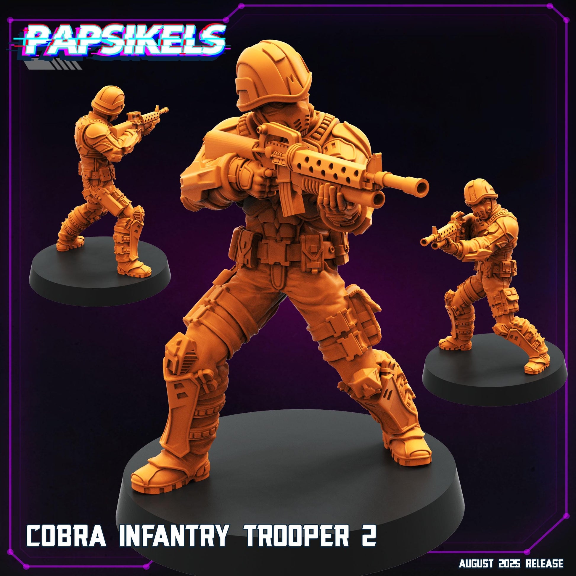 Cobra Infantry Troopers - Resin Miniature - Tabletop miniature - Fantasy Miniature - 32mm - D&D - Sci-fi Miniature - Papsikel