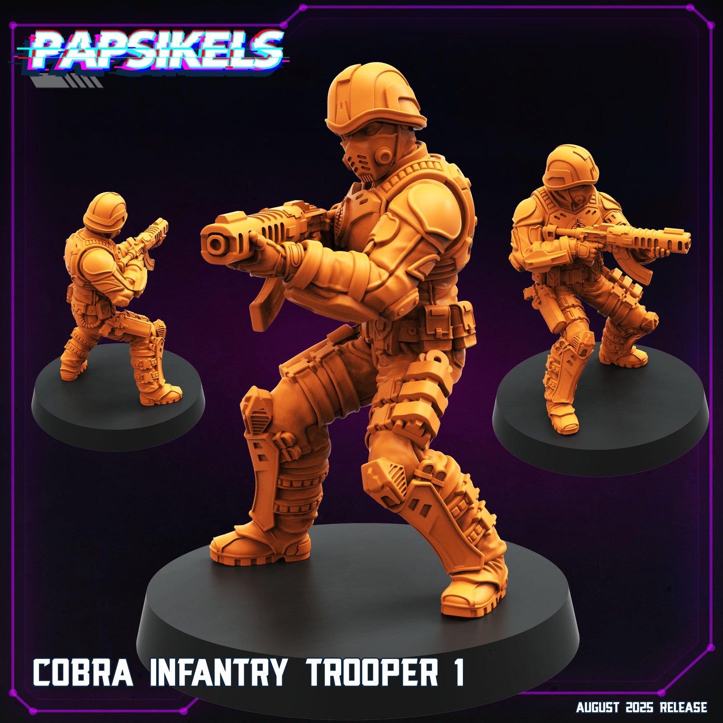 Cobra Infantry Troopers - Resin Miniature - Tabletop miniature - Fantasy Miniature - 32mm - D&D - Sci-fi Miniature - Papsikel