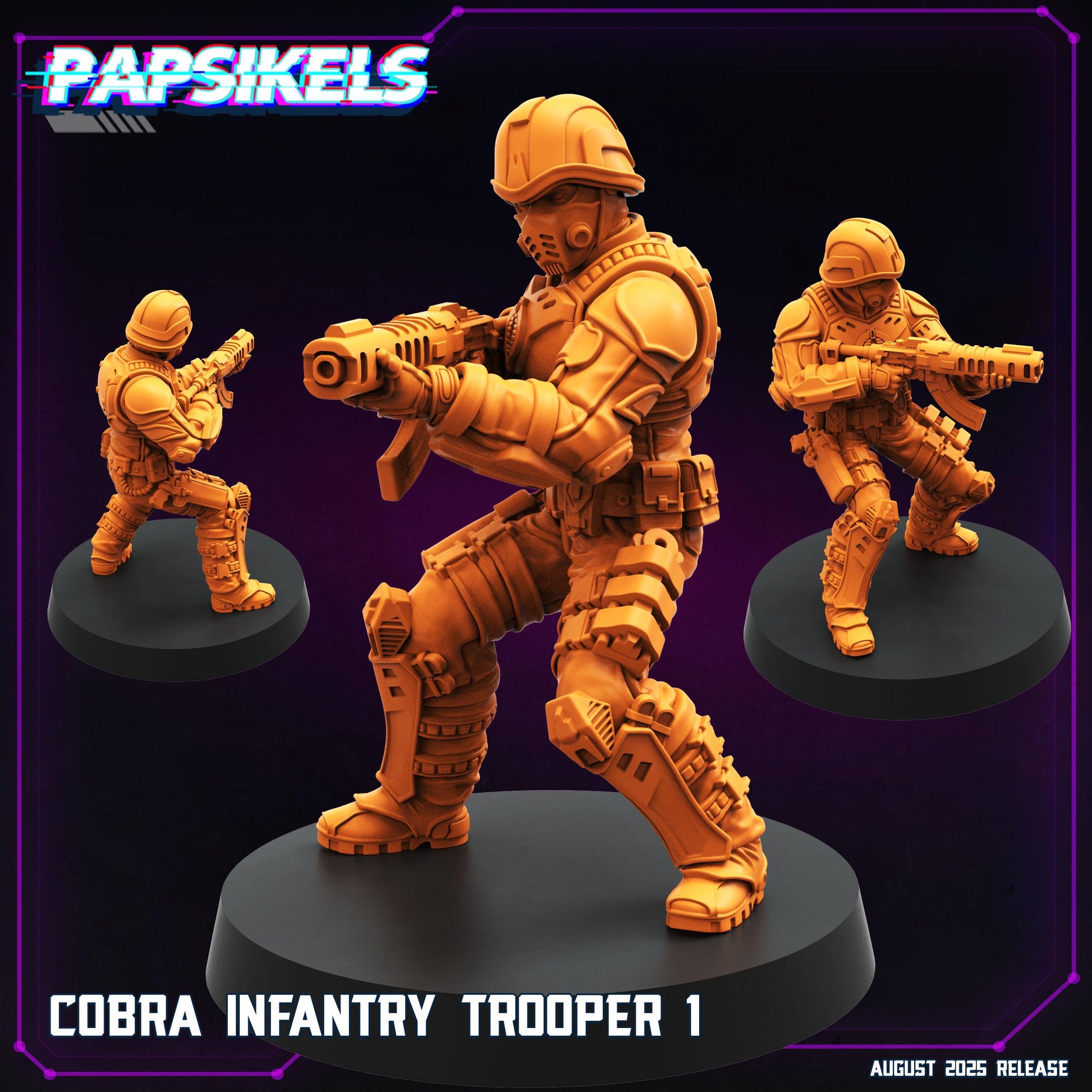 Cobra Infantry Troopers - Resin Miniature - Tabletop miniature - Fantasy Miniature - 32mm - D&D - Sci-fi Miniature - Papsikel