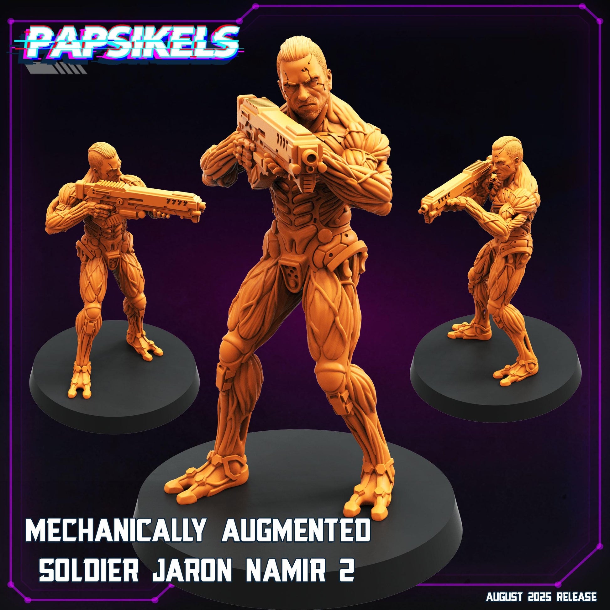 Mechanically Augmented Soldier - Resin Miniature - Tabletop miniature - Fantasy Miniature - 32mm - D&D - Sci-fi Miniature - Papsikel