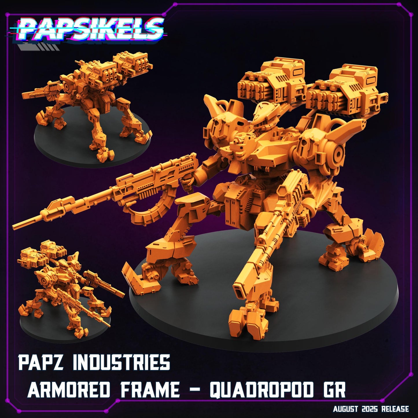 Quadropod - Resin Miniature - Tabletop miniature - Fantasy Miniature - 32mm - D&D - Sci-fi Miniature - Papsikel