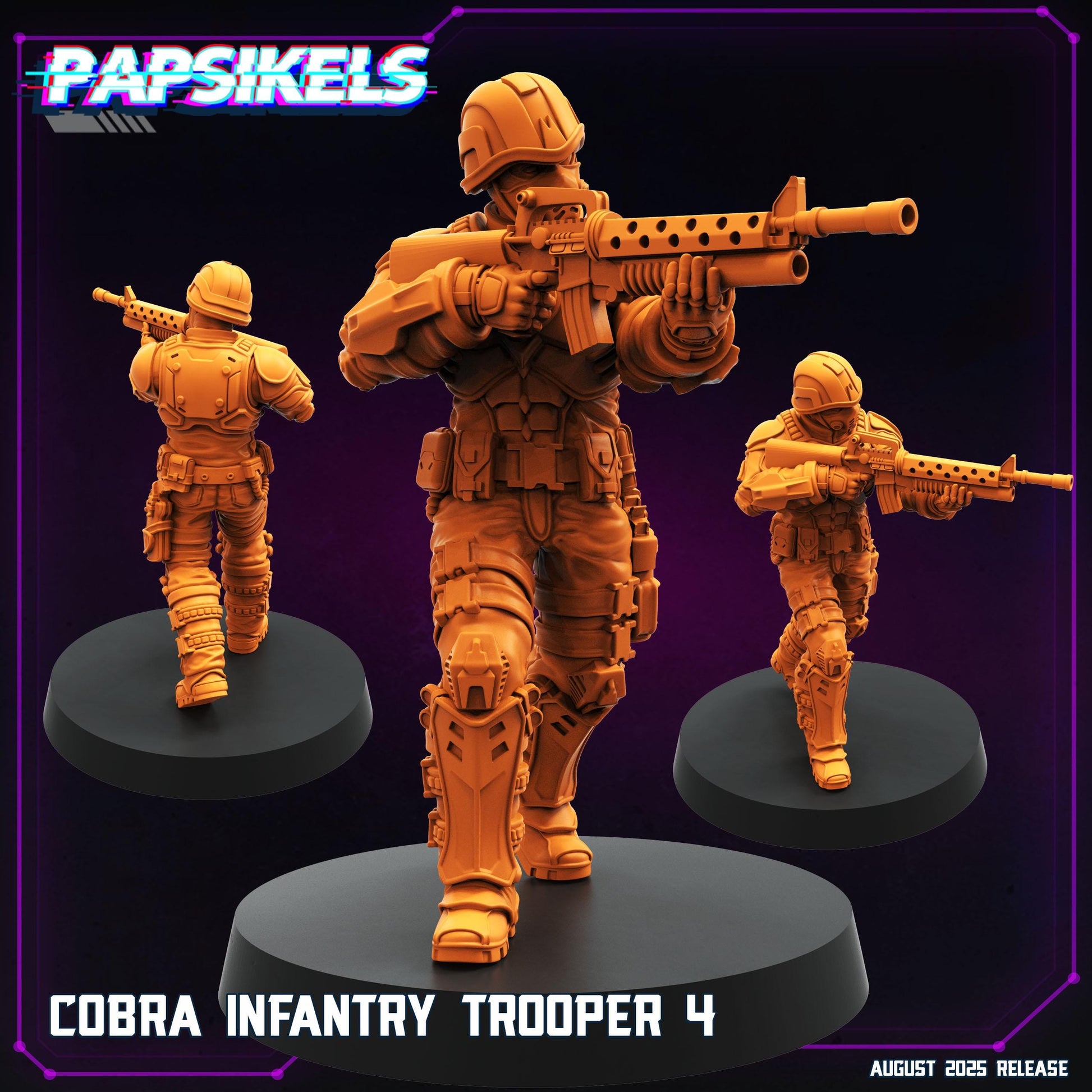 Cobra Infantry Troopers - Resin Miniature - Tabletop miniature - Fantasy Miniature - 32mm - D&D - Sci-fi Miniature - Papsikel