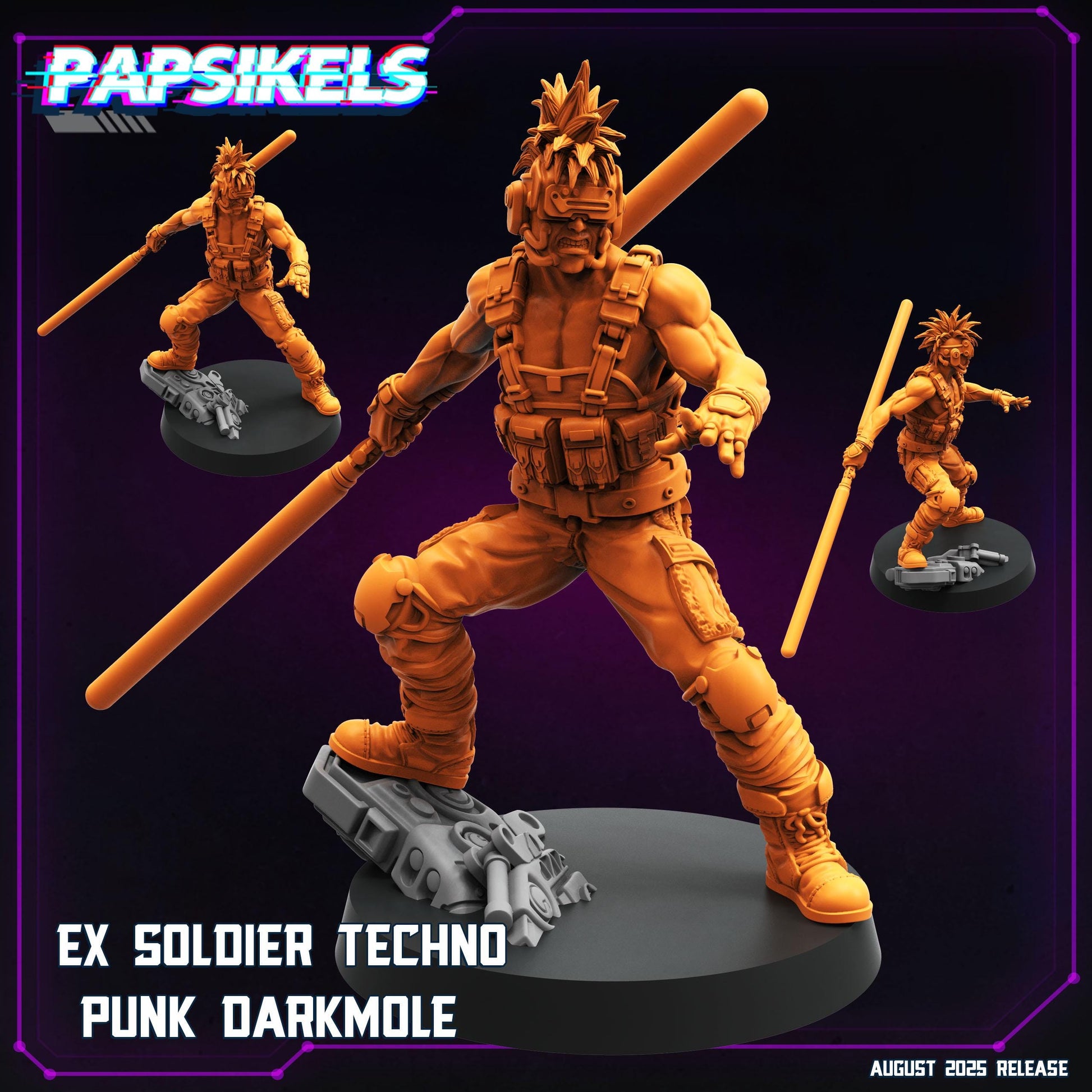 Ex_Soldier Techno Punk - Resin Miniature - Tabletop miniature - Fantasy Miniature - 32mm - D&D - Sci-fi Miniature - Papsikel