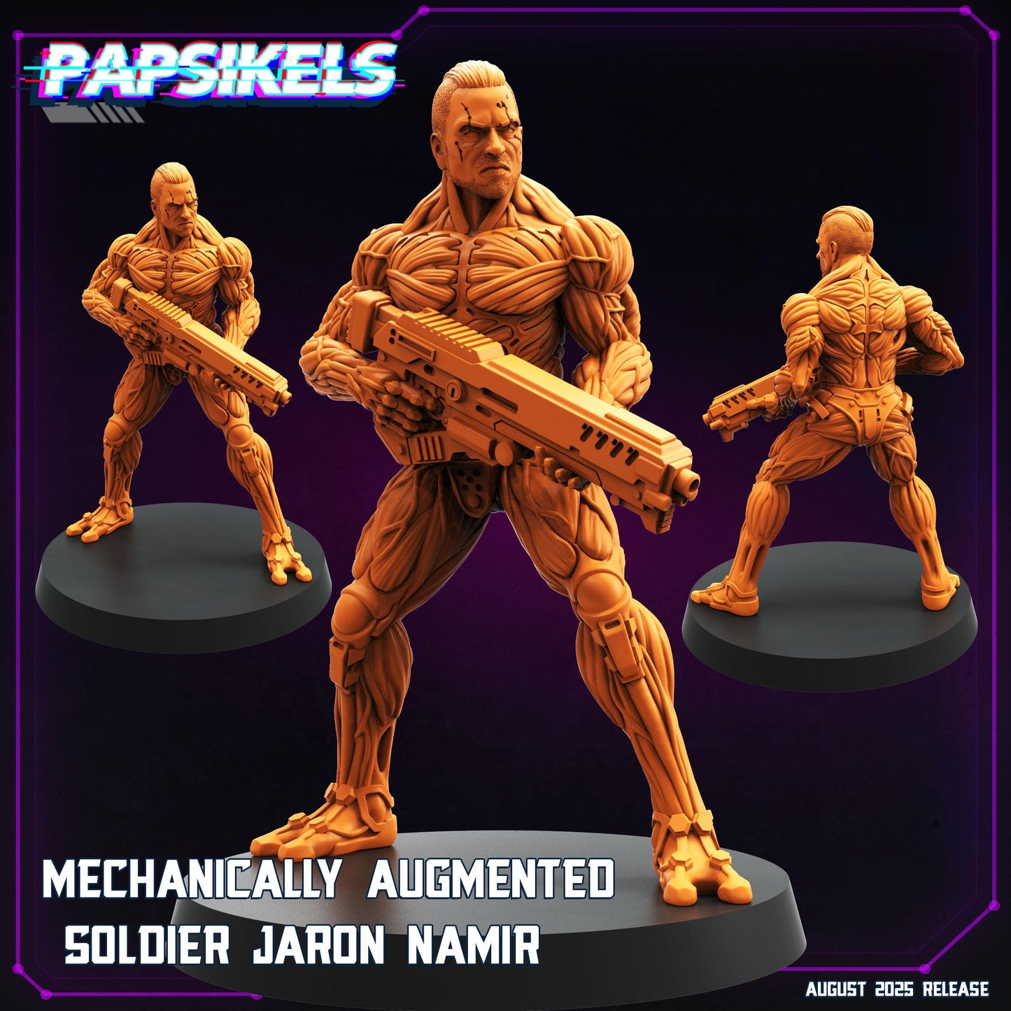 Mechanically Augmented Soldier - Resin Miniature - Tabletop miniature - Fantasy Miniature - 32mm - D&D - Sci-fi Miniature - Papsikel